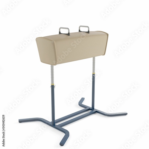 3d rendering of a pommel horse isolated on white background