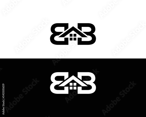 Letter BB Real Estate Home Logo Monogram Designs Vector Template.