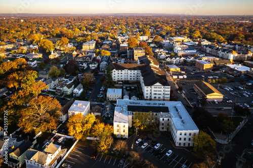 Aerial Drone Sunrise in Rahway New Jersey