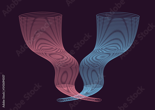 Twister come uragani gemelli o semplice tromba d'aria per un quadro astratto per ufficio cuori gemelli o anime gemelle
