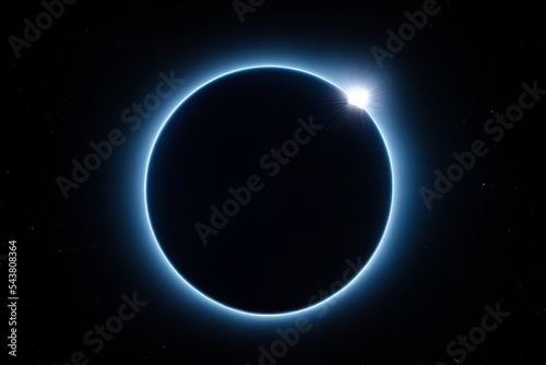 Solar eclipse on a black background