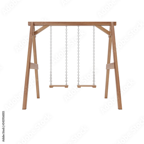 Double wooden swing