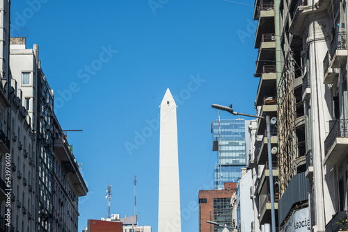 Buenos Aires November 5, 2022, Obelisk in July 9th street Tirustic point in Buenos Aires