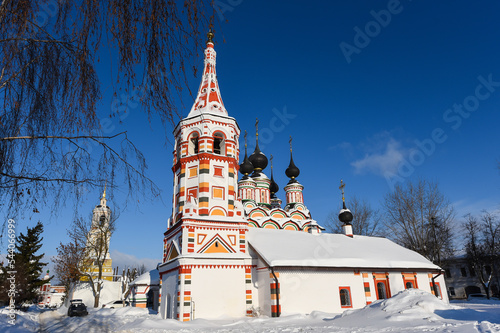 colourful Orthodox church in the north of russia 