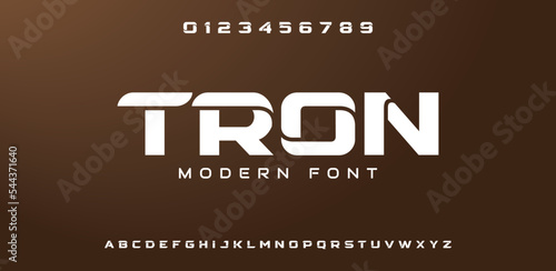 TRON Abstract digital modern alphabet font. Logo creative font, type, technology, movie, digital, music, movie. Font and illustration in vector format.