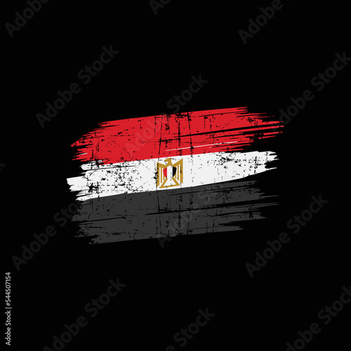 Egypt flag grunge scratched printable icon vector