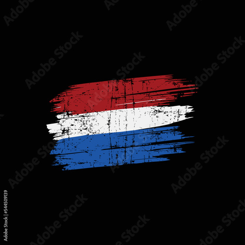 Netherlands flag grunge scratched printable icon vector