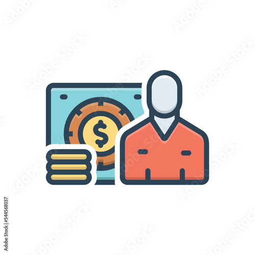 Color illustration icon for treasurer