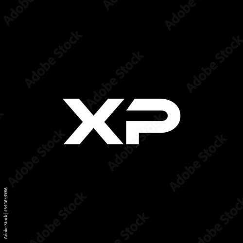 XP letter logo design with black background in illustrator, vector logo modern alphabet font overlap style. calligraphy designs for logo, Poster, Invitation, etc.