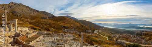 The ancient site of Sagalassos, nestled in the Taurus Mountains, is among the most well preserved ancient cities in the country. A view from the ruins of the Roman bath complex. Burdur-TURKEY