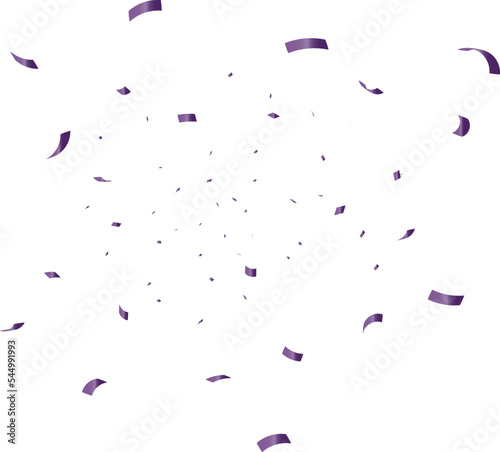 congratulatory background with violet confetti on white background. Vector illustration