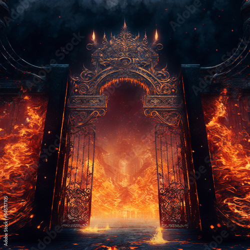 Concept art illustration of gate of hell