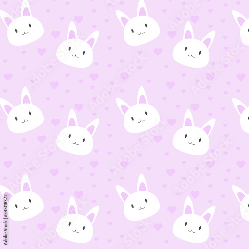 Rabbit pattern with hearts