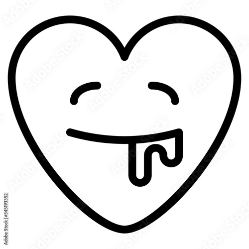 drooling hungry stupid emoji heart icon