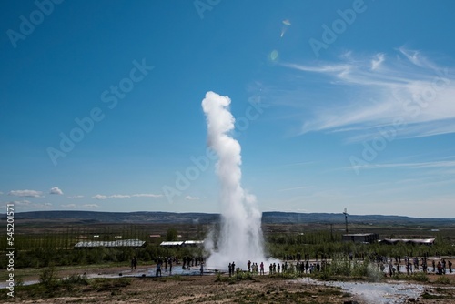 Natural landscape of a geyser
