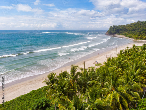 A view of the beach in samara, costa rica 