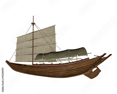 Sampan boat - 3D render