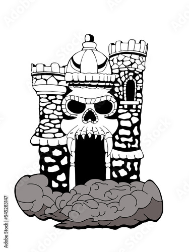 Grayskull Castle. Black work old school concept