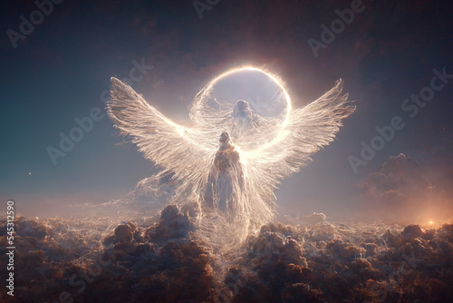 illustration of celestian angel in heaven 