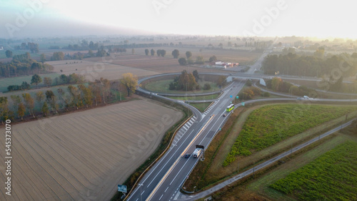 Cremona, Italy - October 2022 Aerial view of Burger King restaurant big sign