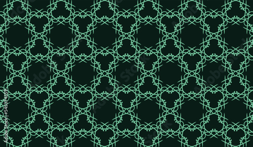 abstract luxury elegant teal green and dark green floral seamless pattern