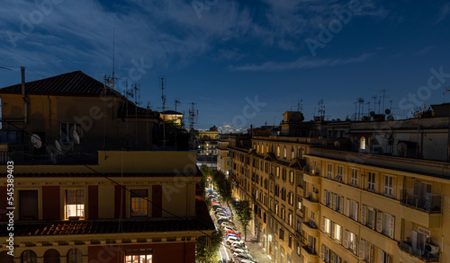 Dusk over Rome, Italy, with Frascati in the background