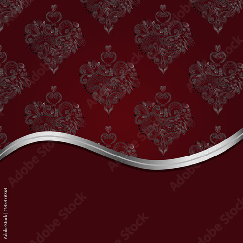 burgundy background with silver stripe