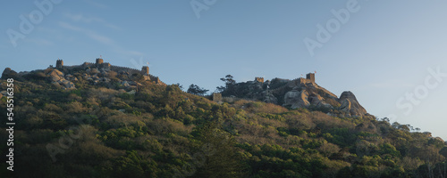 Panoramic view of Moorish Castle Walls and Towers - Sintra, Portugal