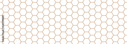White hexagon on light brown backgrounds. Abstract pattern football. Abstract tortoiseshell. Abstract honeycomb. Minimal style