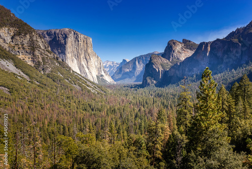 The Yosemite Valley with El Capitan in the Yosemite National Park, California