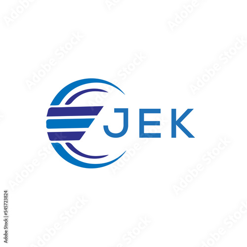 JEK letter logo. JEK blue image on white background. JEK vector logo design for entrepreneur and business. JEK best icon. 