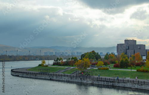 View of the city embankment 