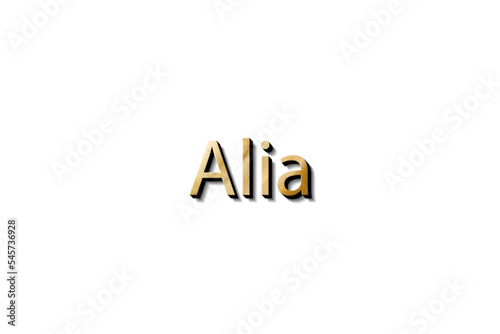 ALIA NAME 3D MOCKUP