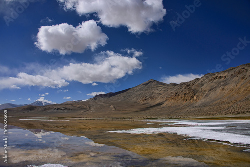 Stunning view along Tso Kar Lake, Ladakh, India