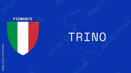 Trino: Illustration mit dem Ortsnamen der italienischen Stadt Trino in der Region Piemonte