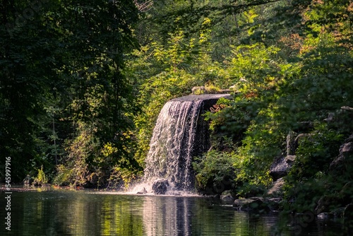 Waterfall in Bois de Vincennes in Paris, France