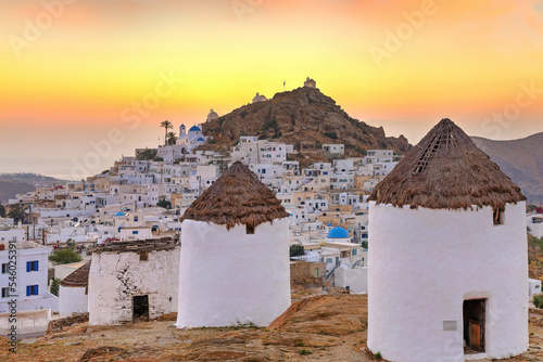 The sunset from the windmills of Chora in Ios, Greece