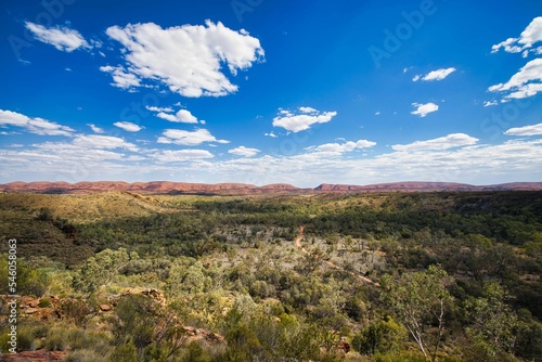 Aerial shot of the West MacDonnell national park in the Northern Territory, Australia