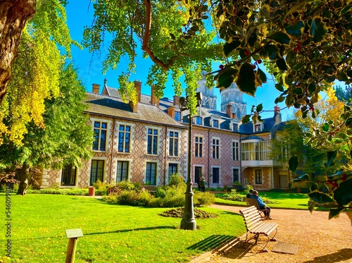 autumn in the garden of Hotel Groslot in the French city of Orleans