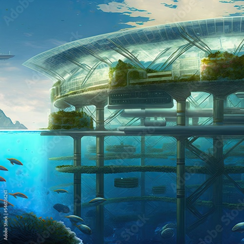 Ocean farming aquafarming, aquaculture and mariculture or marine permaculture is the controlled cultivation of aquatic organisms, concept illustration