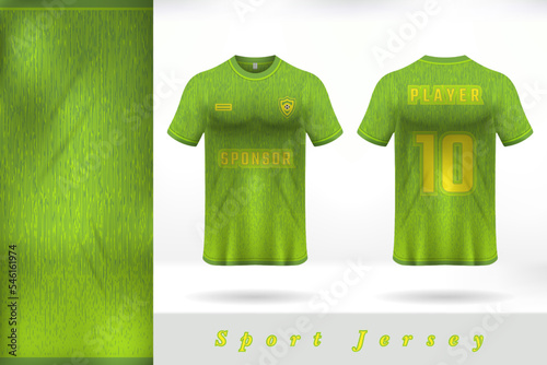 Green sport jersey uniform template design 