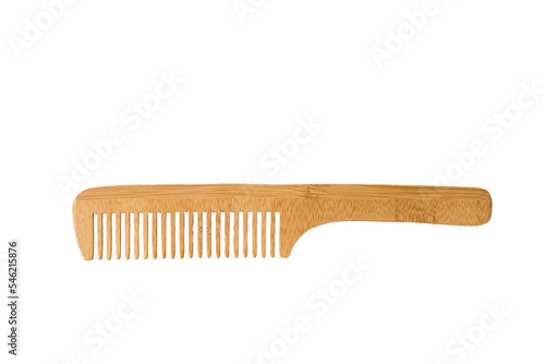 Wooden comb isolated cutout background