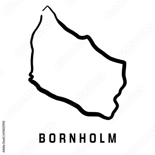 Bornholm island simple vector map