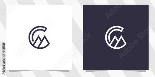 letter cm mc logo design