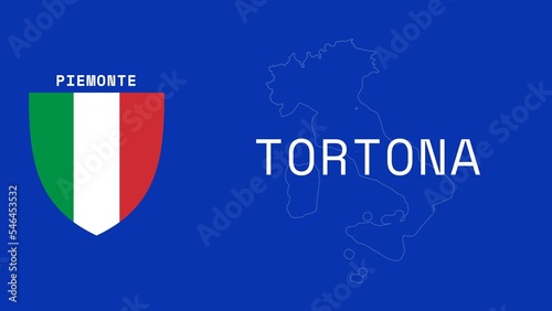 Tortona: Illustration mit dem Ortsnamen der italienischen Stadt Tortona in der Region Piemonte