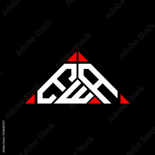 EWA letter logo creative design with vector graphic, EWA simple and modern logo in round triangle shape.