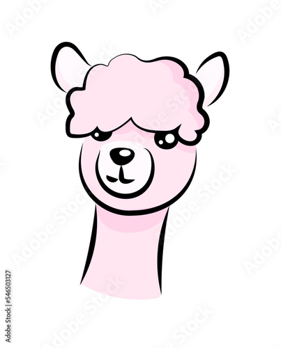 Różowa lama ilustracja pink alpaka illustration