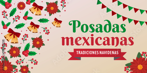 gradient posadas mexicanas horizontal banner illustration