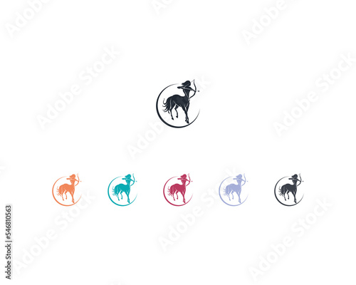 Centaur Archer, mythology creature, Sagitarius Zodiac Sign vector logo icon, fastarch logo from fast archer woman centaur vector for logo, sign, emblem or symbol graphic design vector illustration