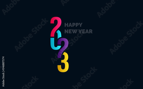 2071 Design Happy New Year. New Year 2023 logo design for brochure design. card. banner. Christmas decor 2023. Vector illustration